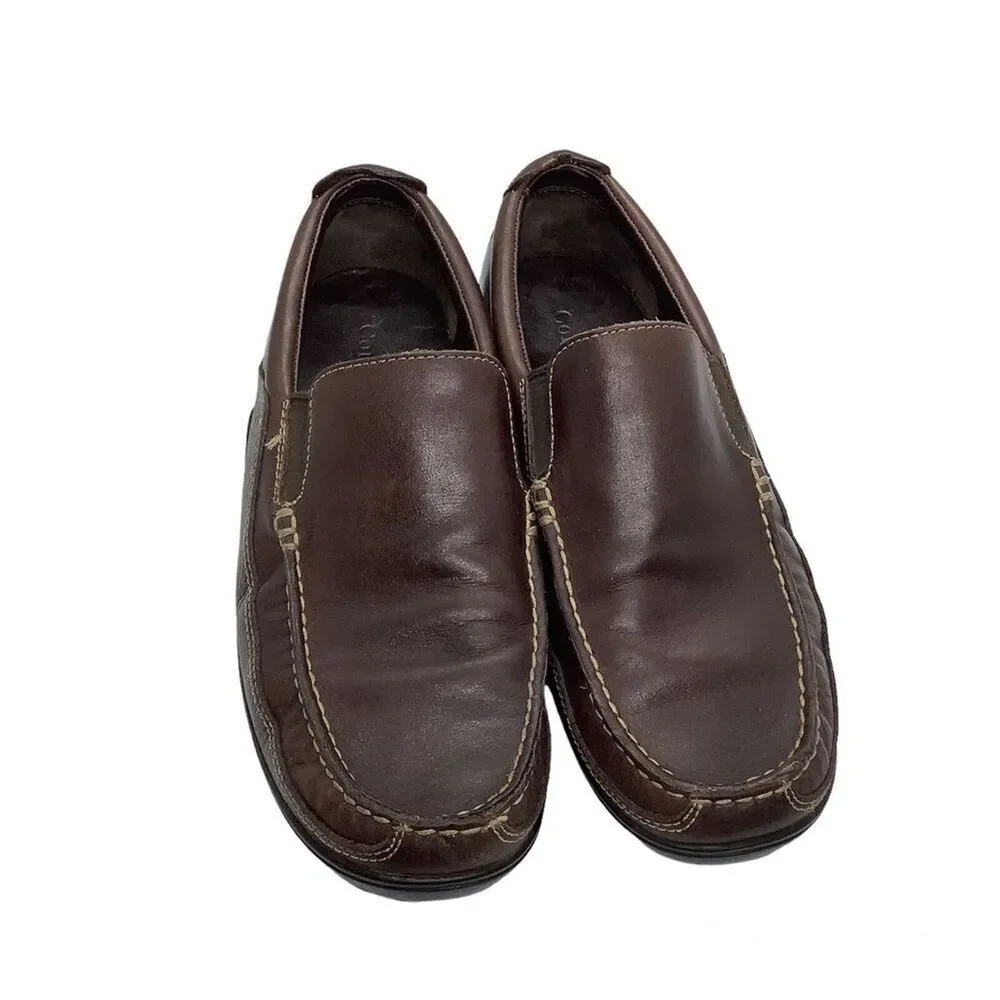 Cole Haan Slip On Venetian Loafer Shoes Mens 9.5M Brown Leather Driving‎ TUCKER